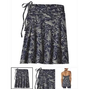 Patagonia‎ Medium Lithia Skirt Shirt Fish Navy Halter